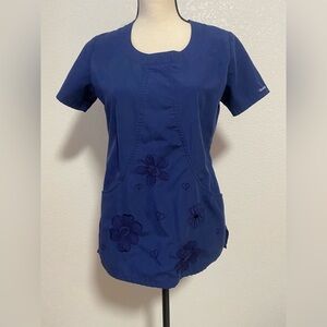 Cherokee Women’s Scrub Top Workwear Blue Size XS